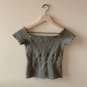 army green hollister crop top